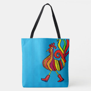 245 - Rooster with Bots - Tote Bag (Galeria com bo