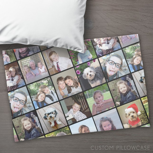 24 Colagem de Fotos do Instagram com Texto Persona (Custom Pillowcase)