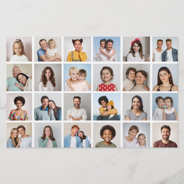 24 Folheto/Placa de cor editável com colagem de fo (Frente)