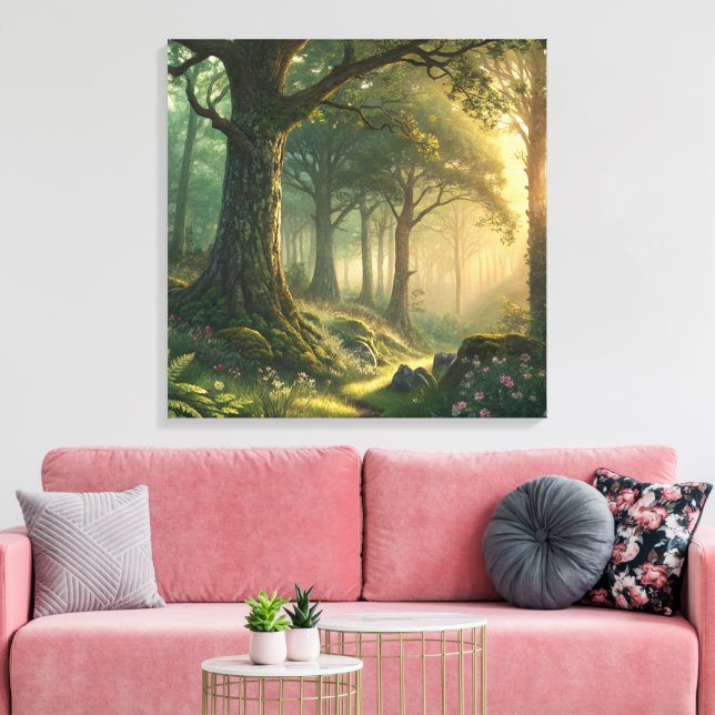 24 Inch Square Custom Canvas Photo Wall Art (Insitu(Sala de estar))