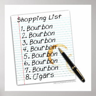 24" X 24" POSTER - LISTA DE COMPRA DOS AMANTES DO