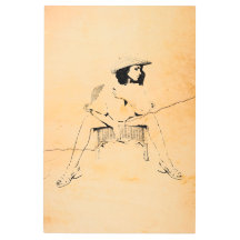 24'' x 36'' Mulher em Wicker