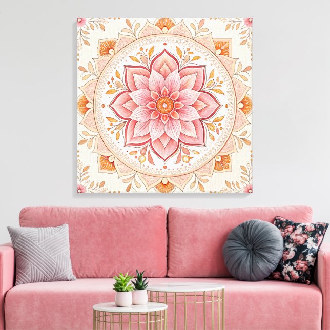 24x24 Personalized Photo Canvas for Wall Décor (Insitu(Sala de estar))