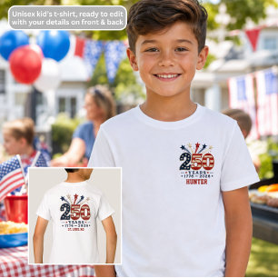 250 Anos 1776-2026 Camiseta Infantil Dia da Indepe