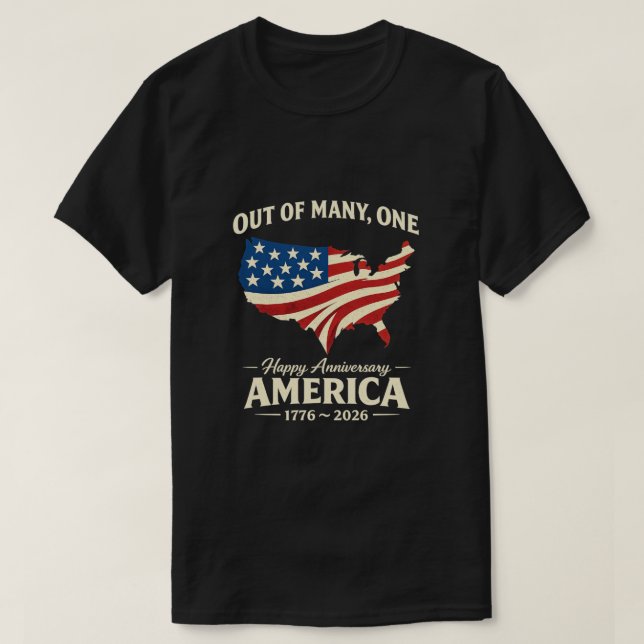 250 Anos EUA -26a Camiseta (Frente do Design)