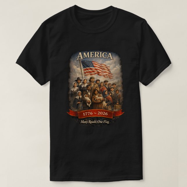 250 Anos EUA -27 Camiseta (Frente do Design)