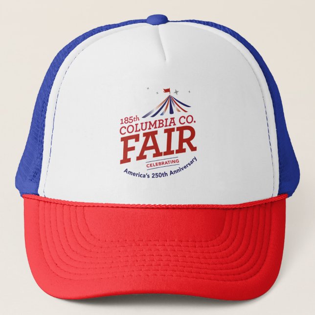 250 Boné Trucker Vermelho Branco Azul (Frente)