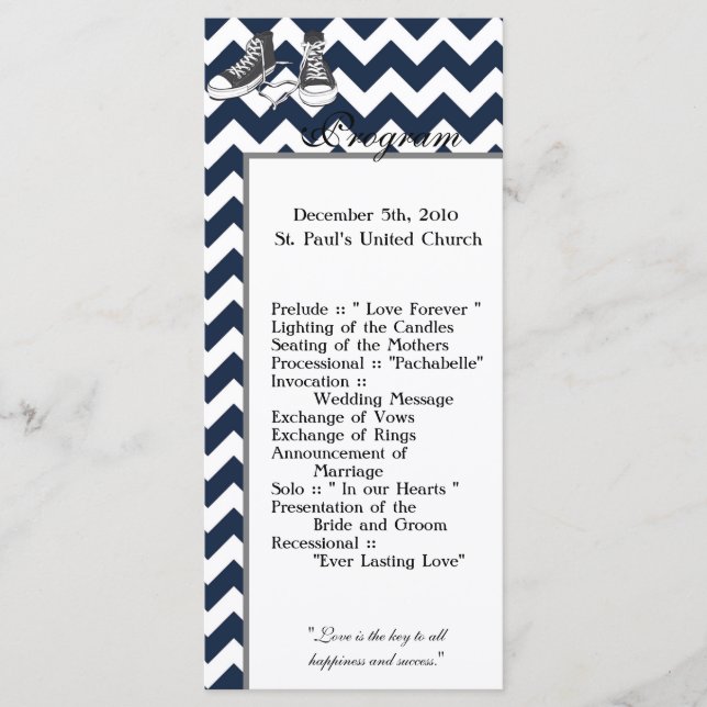 25 4x9 Programa Casamento Chevron Stripe Zig Zag P (Frente)