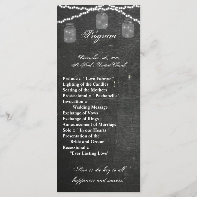 25 4x9 Programa Casamento Mason Jar String Lights  (Frente)