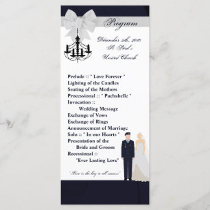 25 4x9 Programa de Casamento ARMY Uniforme Blues B