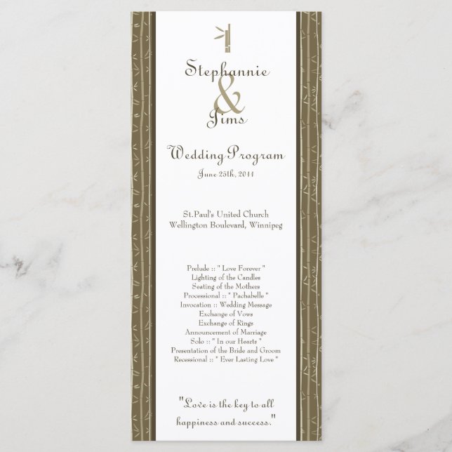25 4x9 Programa de Casamento Bambu (Frente)
