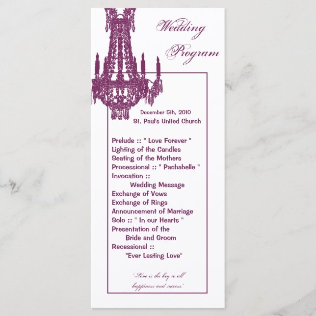 25 4x9 Programa de Casamento Crystal Chandelier Gl (Frente)