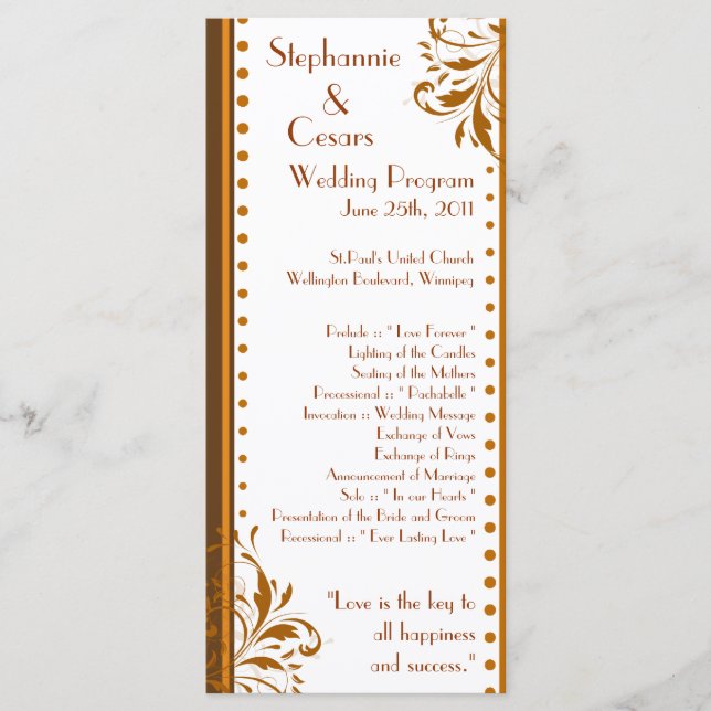 25 4x9 Programa de Casamento Damasco outono (Frente)