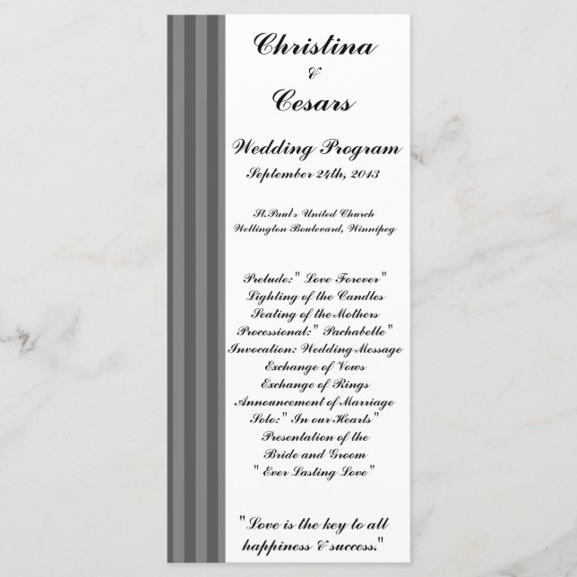 25 4x9 Programa de Casamento de Cinzas Negras (Frente)