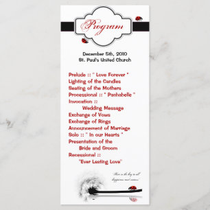 25 4x9 Programa de Casamento Lady Bug Dandilion Fl