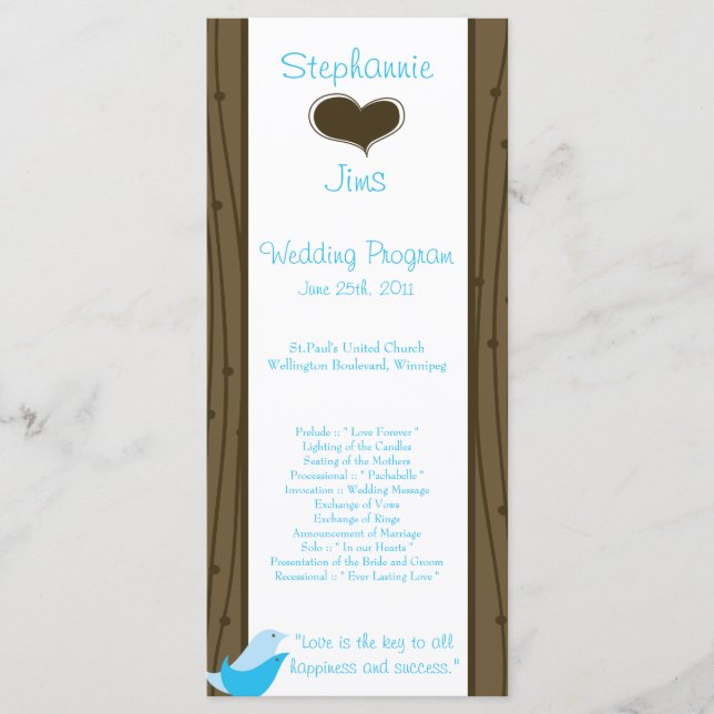 25 4x9 Programa de Casamento Pássaros (Frente)