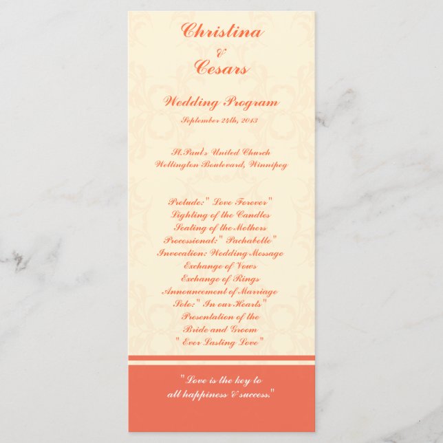 25 4x9 Rolagem Formal do Programa de Casamento Pin (Frente)
