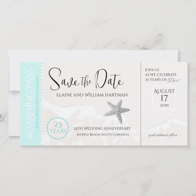 25 Aniversário de Ataque de Praia Salvar Data (Frente)