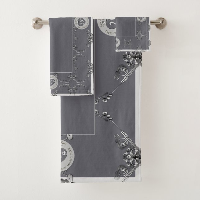 25 Aniversário Silver e Cinza Toalha (Insitu)