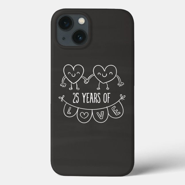25 Anniversário Gift Chalk Hearts (Verso)