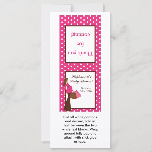 25 Bolinhas de mãe rosa superior de pirulito (Frente)