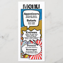 25 Cartões de menu Cartões de Pop de arte em quadr