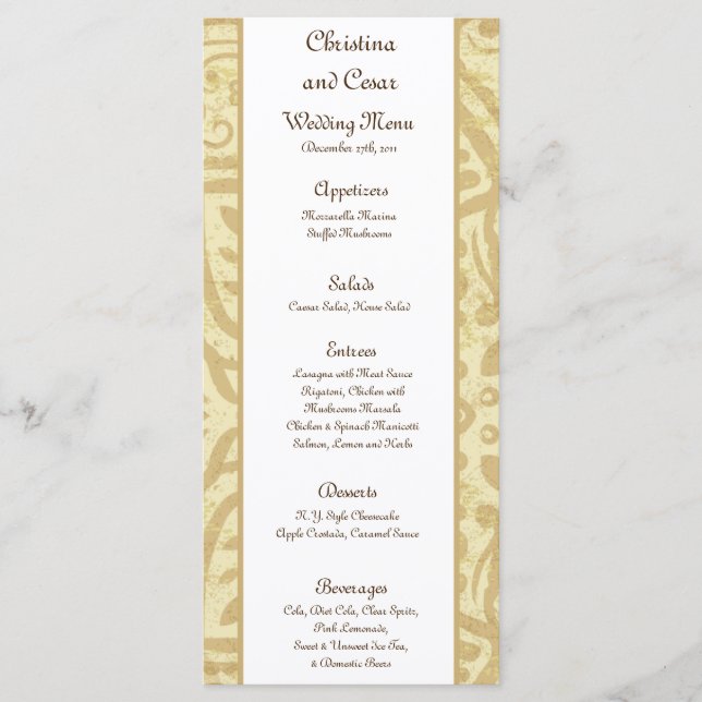 25 Cartões de menu Parte marroquina (Frente)