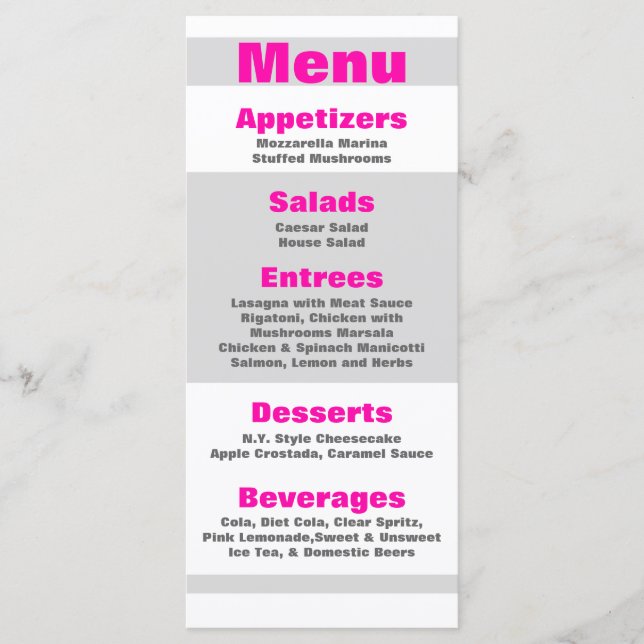 25 Cartões de menu Retro com faixa moderna de neon (Frente)