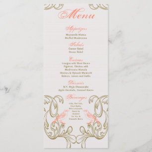 25 Cartões de menu Vintage Victoria Love Bird