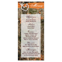 25 Cartões de Menus Caçando Camo De Casal De Veado