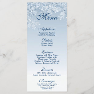 25 Cartões de Menus Flocos de Neve Cristal Wonderl