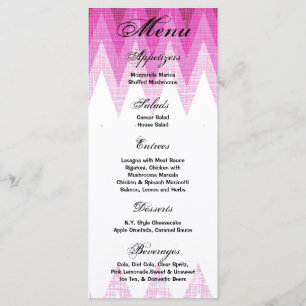 25 cartões Ombre Chevron cor-de-rosa do menu