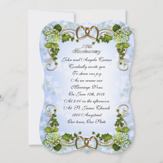 25 Convite de aniversário Hydrangeas (Frente)