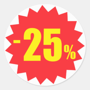 25% de adesivos com desconto de venda, brancos e v