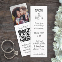 25 Embalagens Mini Casamento Convite QR Bookmarks
