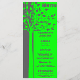 25 Etiquetas de Menu de Casamento de Árvore Verde