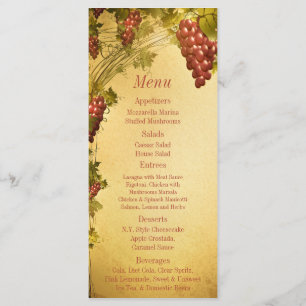 25 Etiquetas de Menu de Casamento de Vinha