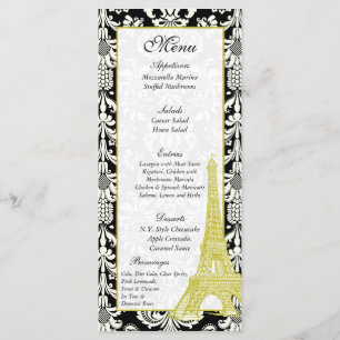 25 Etiquetas de Menu de Casamento em Paris Black D