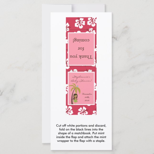 25 Mint Matchbooks Rosa Havaiano Luau Tropical (Frente)