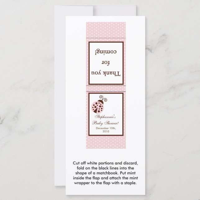 25 Mint Matchbooks Rosa Ladybug (Frente)