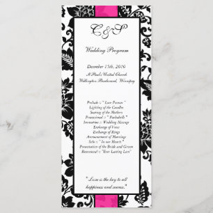 25 Programas de Casamento tema damasco Floral Pret