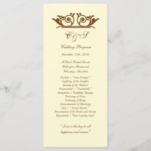 25 Programas Elegantes De Casamento Marfim/Brown