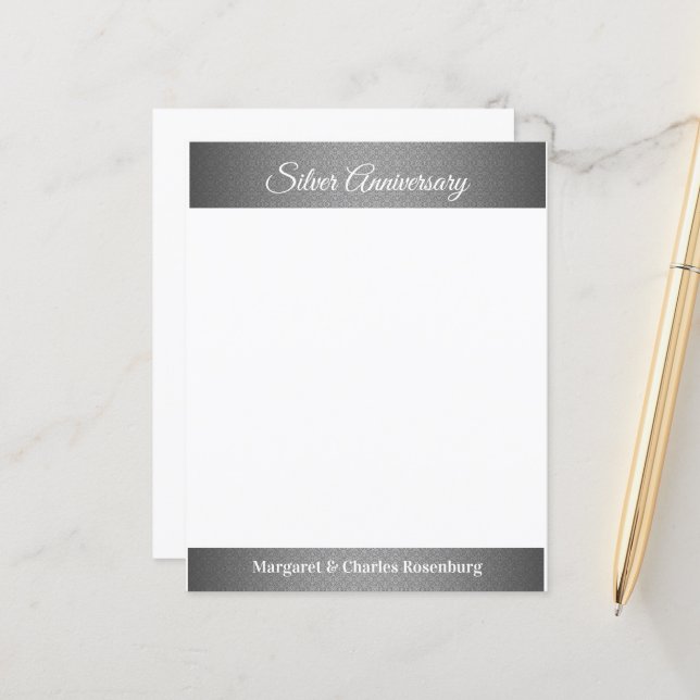 25 Silver Casamento Nomes Anniveterários (Frente/Verso In Situ)