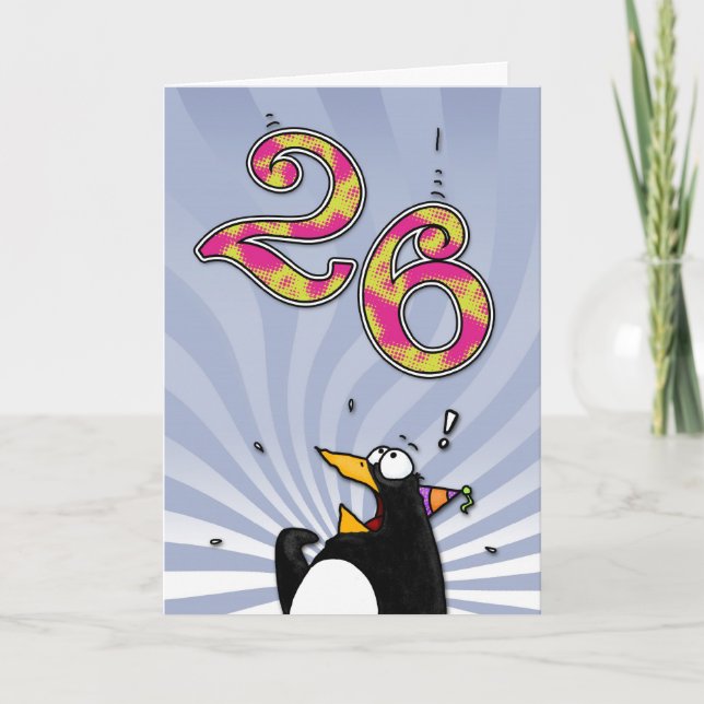 26.º Aniversário - Cartão Surpresa Pinguim (Frente)