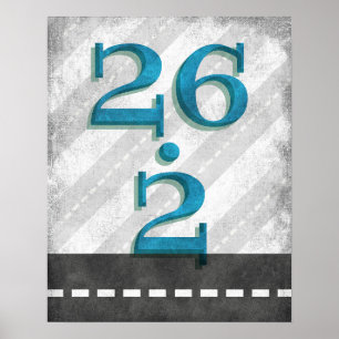 26.2 Maratona Poster Blue Runner Wall Art