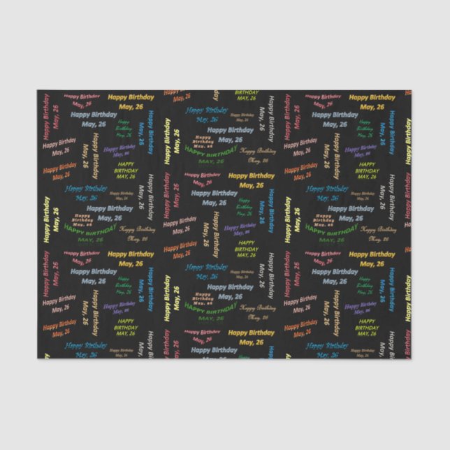 26 de maio, Papel de Tecido de Aniversário (Frente )