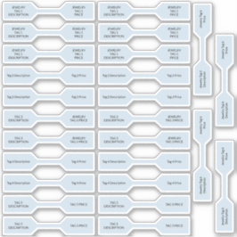 26 Etiquetas de preço joias Pastel Blue Barbell St