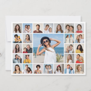 27 Cartão de Saudação Editável de Colagem de Fotos