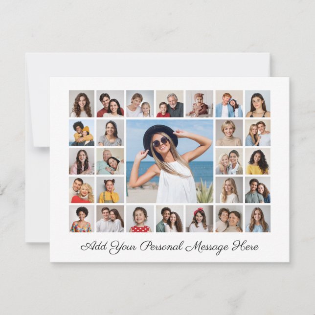 27 Colagem de Fotos Adicione Seu Próprio Cartão De (Frente)