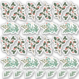 27 x Adesivos de Natal Botânico clássicos